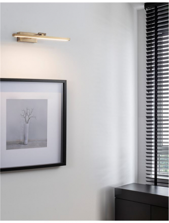 Aplica perete LED baie aurie/argintie liniara Viggo, din metal, 37,6 cm, ajustabila, 9117301 - Novaluce [1]