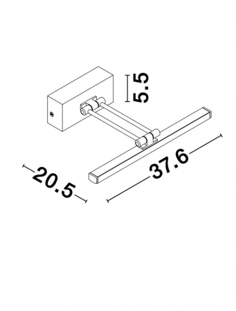 Aplica perete LED baie aurie/argintie liniara Viggo, din metal, 37,6 cm, ajustabila, 9117301 - Novaluce [7]