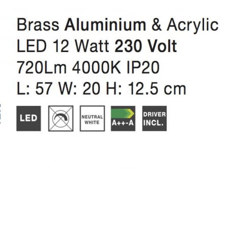 Aplica perete LED baie aurie liniara Santeri, din metal, 57 cm, 9141288 - Novaluce [3]