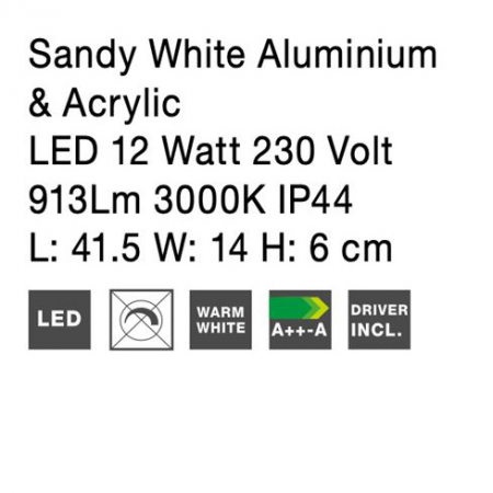 Aplica perete LED baie neagra/alba liniara Gita, 41,5/62 cm, din metal, IP44, 9053202 - Novaluce [17]