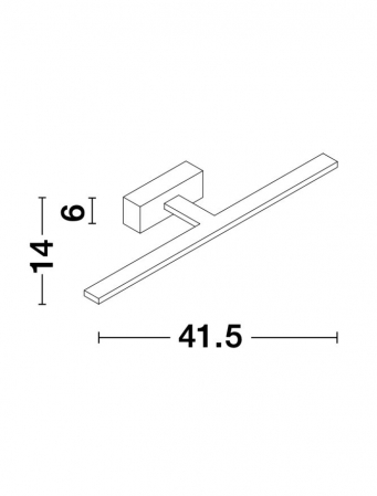 Aplica perete LED baie neagra/alba liniara Gita, 41,5/62 cm, din metal, IP44, 9053122 - Novaluce [9]