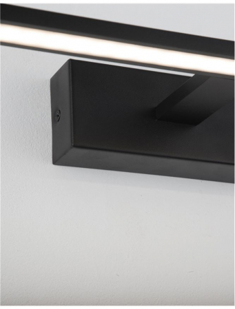 Aplica perete LED baie neagra/alba liniara Gita, 41,5/62 cm, din metal, IP44, 9053122 - Novaluce [3]