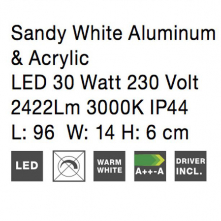Aplica perete LED baie neagra/alba liniara Simira, din metal, IP44, 9053302 - Novaluce [4]