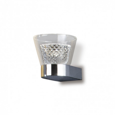 Promotii - Aplica perete LED Ervin 11 cm abajur dublu sticla interior cristal, baza metal, 673938 - Schuller