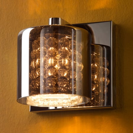 Aplice LED - Aplica perete LED Leira, abajur dublu sticla, interior margele cristal, baza metal, 494745 - Schuller