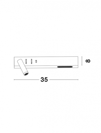 Aplica perete LED liniara neagra/alba Norbi, cu cititor stanga/dreapta ajustabil, din metal, cu port USB, 9533521 - Novaluce [13]