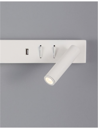 Aplica perete LED liniara neagra/alba Norbi, cu cititor stanga/dreapta ajustabil, din metal, cu port USB, 9533521 - Novaluce [18]