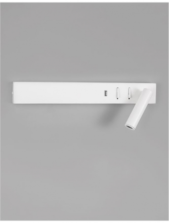 Aplica perete LED liniara neagra/alba Norbi, cu cititor stanga/dreapta ajustabil, din metal, cu port USB, 9533521 - Novaluce [17]