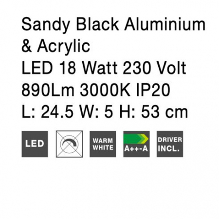 Aplica perete LED modernă neagra/alba Doran, din metal, 9100202 - Novaluce [9]