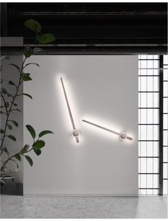 Aplica perete LED moderna cafenie Darga, aspect aratator ceas ajustabil, 80/100 cm, 9190718 - Novaluce [1]