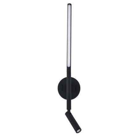 Lichidare stoc - Aplica perete LED premium neagra/alba Stick rotativa, din metal, 55 cm, cu cititor, 9182812 - Novaluce