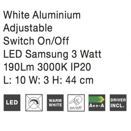 Aplica perete LED premium negru/alba Beka, din metal, ajustabila, 8140321 - Novaluce [3]