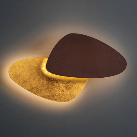 Promotii - Aplica perete LED premium Viano, maro-aurieu, 42 cm, din metal, 208765 - Schuller