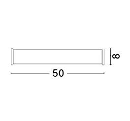 Aplica perete liniara baie alba Cali, 33/50 cm, din sticla, baza metal, IP44, 602201 - Novaluce [2]