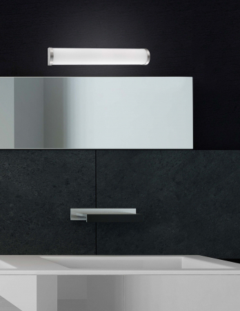 Aplica perete liniara baie alba Cali, 33/50 cm, din sticla, baza metal, IP44, 602201 - Novaluce [1]