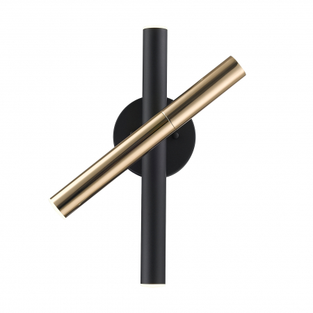 Aplica perete led negru/auriu LOYA 34 cm metal, stil minimalist, 003064-021934 - Zumaline