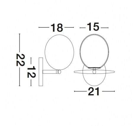 Aplica perete moderna aurie Evan cu glob alb sticla, structura metal, 8279603 - Novaluce [2]