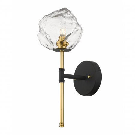 Aplice LED - Aplica perete moderna auriu/negru ROCK abajur sticla transparenta forma roca, 003064-010944 - Zumaline