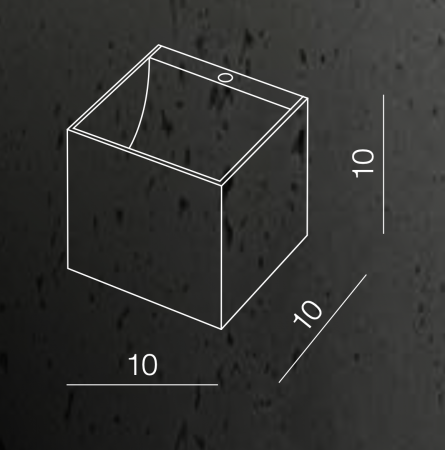 Aplica perete moderna forma cub Cubo 10x10 cm, metal, design minimalist, diverse culori, AZ 1052 - Azzardo [9]