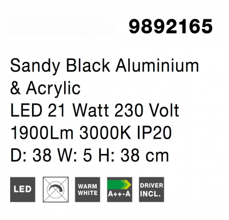 Aplica perete moderna inel LED Lavone Ø38 cm, stil minimalist, 9892165 - Novaluce [5]