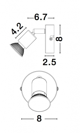 Aplica perete nichel/cupru/negru/auriu/alb/maro cu spot LED Marila, din metal, 660001 - Novaluce [2]
