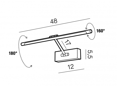 Aplica perete orizontala LED rotativ si inaltime ajustabila Zaki diverse dimensiuni si culori, design modern, AZ 2648 - Azzardo [4]