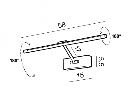 Aplica perete orizontala LED rotativ si inaltime ajustabila Zaki diverse dimensiuni si culori, design modern, AZ 2648 - Azzardo [9]