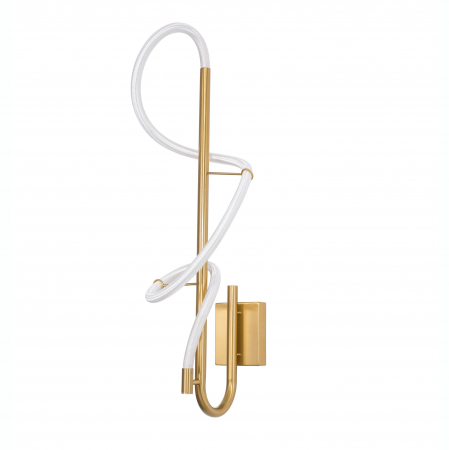 Aplice LED - Aplica perete/plafoniera aurie Contorsion 30x65 cm, forma asimetrica tub LED flexibil, 9082095 - Novaluce
