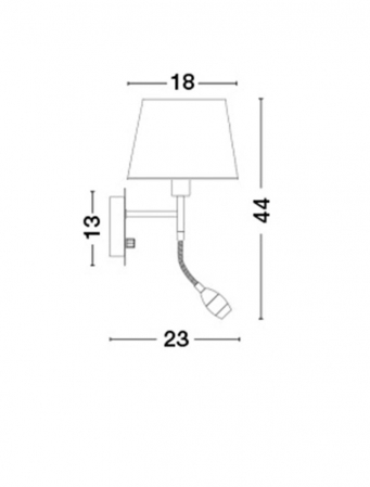Aplica perete premium alba Tekla, baza din metal, abajur textil, brat ajustabil cu LED, 6916202 - Novaluce [2]