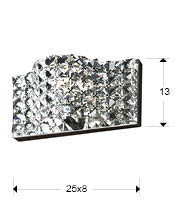Aplica perete premium Wes cristale transparente 25 cm, baza metal, 160320 - Schuller [1]