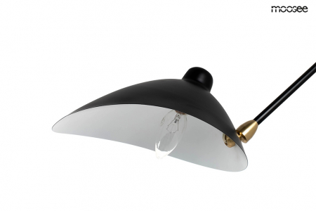 Aplica perete Raven cu 2 brate mobile, neagru cu detaliu auriu, MSE1501100205 - King [2]