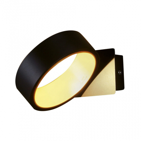 Aplica perete rotunda alba/neagra iluminare LED Staja 12,5x15x7 cm metal, W0167 - Maxlight [0]