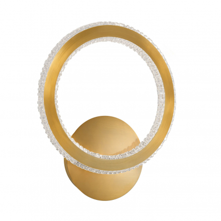 Promotii - Aplica perete rotunda aurie cu cristale Baruch Ø30 cm, iluminare LED, design modern, 9011135 - Novaluce
