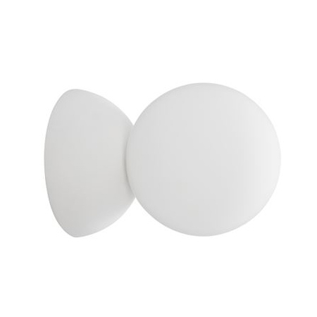 Aplica perete rotunda gri/alba beton Chiro Ø 10 cm, abajur sferic de sticla, 9577013 - Novaluce [0]