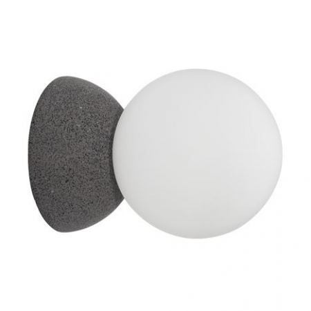Aplice LED - Aplica perete rotunda gri/alba beton Chiro Ø 10 cm, abajur sferic de sticla, 9577012 - Novaluce