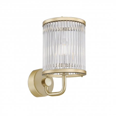 Aplice LED - Aplica perete aurie SERGIO cu brat fix si abajur cilindric cristal, stil clasic glam, 003064-016826 - Zumaline