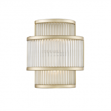 Promotii - Aplica perete aurie SERGIO 24x21 cm stil glam cu abajur sticla cristal, 003064-016828 - Zumaline
