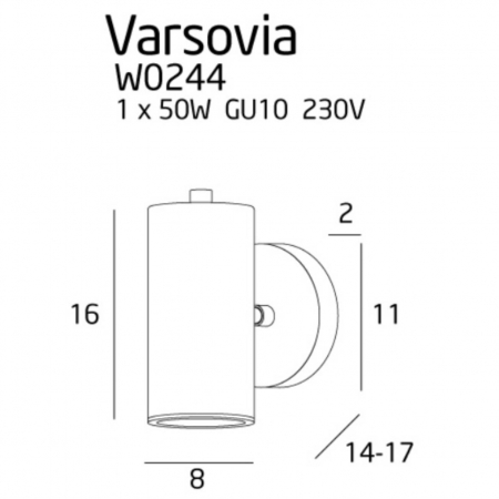 Aplica perete Sofia, finisaj alama, W0244 - Maxlight [1]