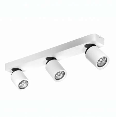 Plafoniere LED - Aplica perete/tavan cu 3 spoturi lumina reglabile Somay 54 cm, metal negru/alb, design modern, AZ 0664 - Azzardo