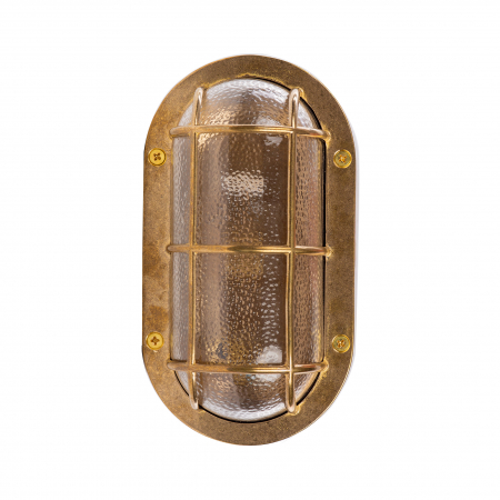 Produse - Aplica perete exterior aurie ovala THIRA 23x12,5 cm metal si sticla, stil industrial vintage, 002177-016743 - Zumaline