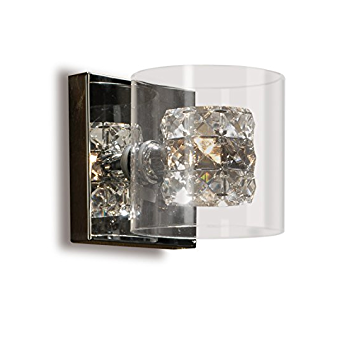 Aplice LED - Aplica perete Zali 13x13 cm sticla transparenta si scristale, 391218 - Schuller