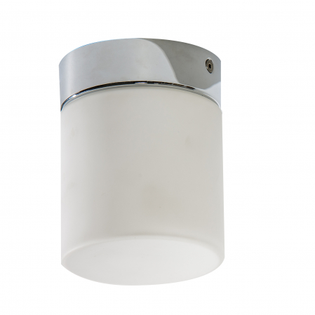 Lustra baie - Aplica/plafoniera LED baie cilindrica Alfi 10x12,5 cm, acril/detalii crom, IP44, AZ 2068 - Azzardo
