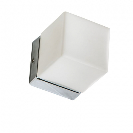 Aplice LED - Aplica/spot baie LED cub Alfi 10x12,5 cm, acril/detalii crom, IP44, AZ 2067 - Azzardo