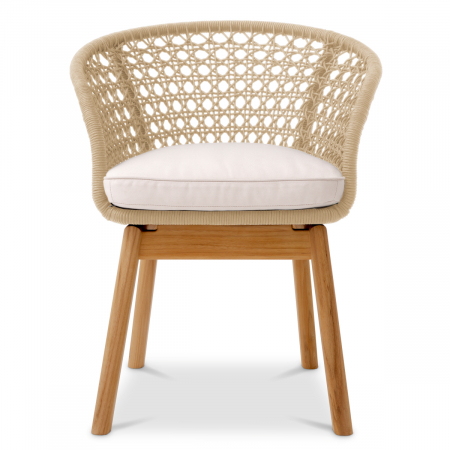   Scaun de dining exterior Trinity țesătură cremă flores alb-off 117014 EICHHOLTZ [2]