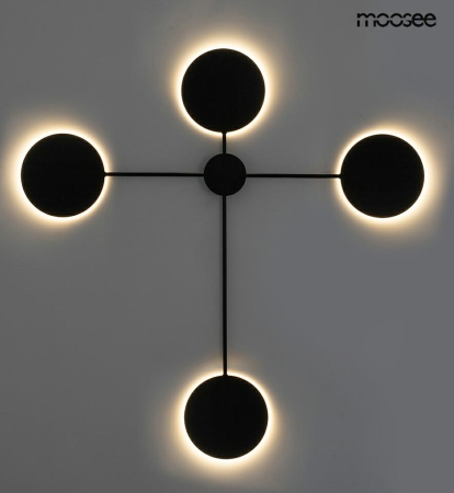 Aplică Shadow 95,5x4x95,5 cm, Metal și Aluminiu Negru - Moosee [5]
