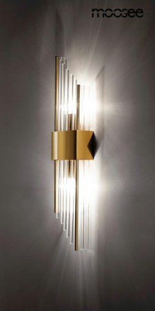 Aplică Slant 11,5x6,5x55 cm, Metal și Sticlă Auriu - Moosee [1]