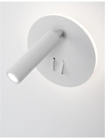 Aplica spot LED reglabil crom/alb Emmie, din metal, switch ON/OFF, lumina directa si indirecta, 9081221 - Novaluce [4]