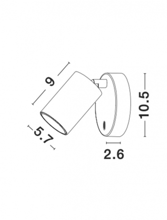 Aplica spot LED reglabil negru/alb Jordi, din metal, switch ON/OFF, 9011922 - Novaluce [8]