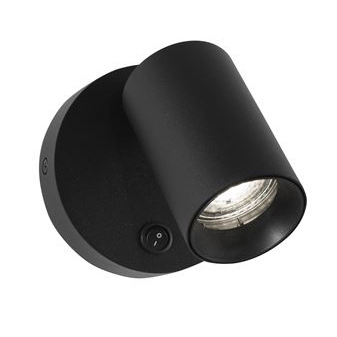 Promotii - Aplica spot LED reglabil negru/alb Jordi, din metal, switch ON/OFF, 9011922 - Novaluce