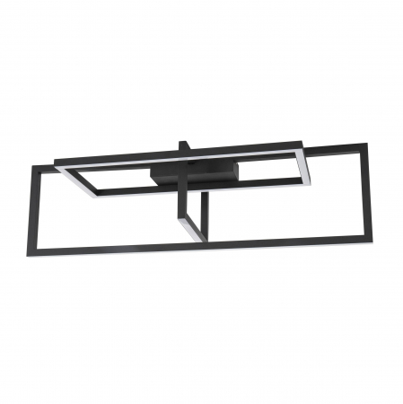 Promotii - Aplica tavan dimabila alba/neagra stil minimalist Trace 91 cm, forma dreptunghiuri combinate, 9086020 - Novaluce